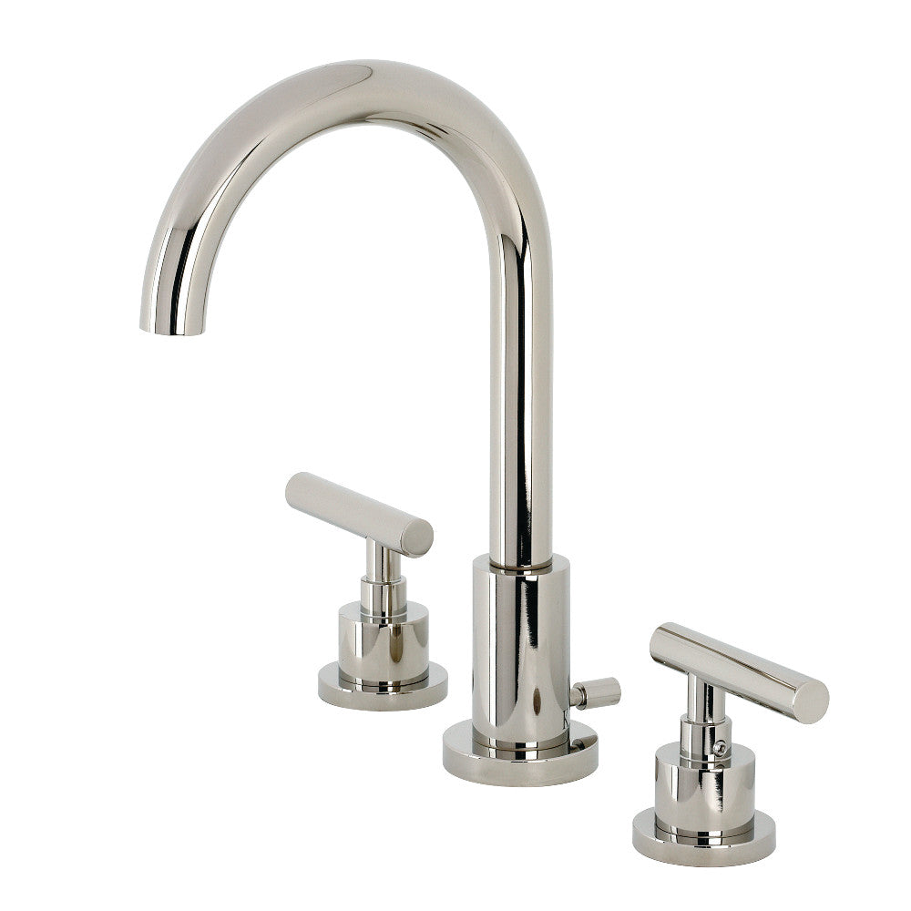 Kingston Brass FSC8929CML Manhattan Widespread Bathroom Faucet with Brass Pop-Up, Polished Nickel - BNGBath