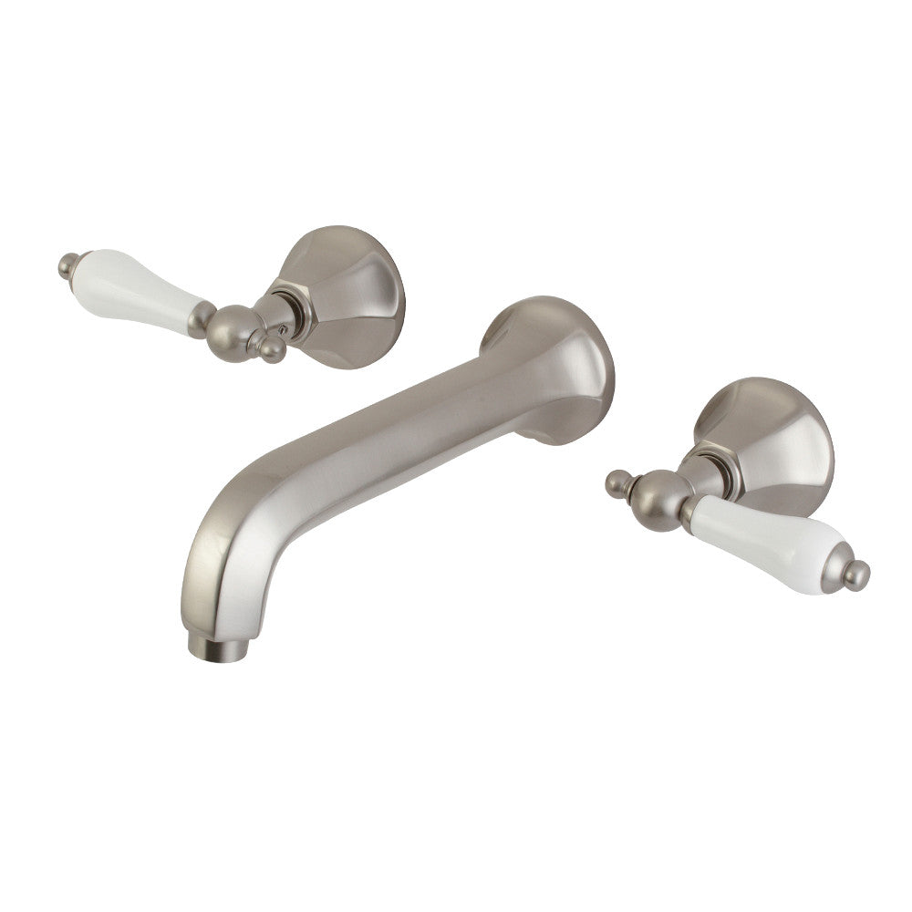 Kingston Brass KS4128PL Metropolitan 2-Handle Wall Mount Bathroom Faucet, Brushed Nickel - BNGBath