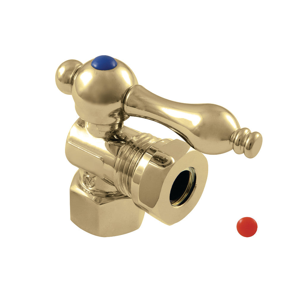 Kingston Brass CC44102 1/2" FIP X 1/2" or 7/16" Slip Joint Angle Stop Valve, Polished Brass - BNGBath