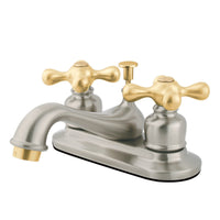 Thumbnail for Kingston Brass GKB609AX 4 in. Centerset Bathroom Faucet, Brushed Nickel/Polished Brass - BNGBath