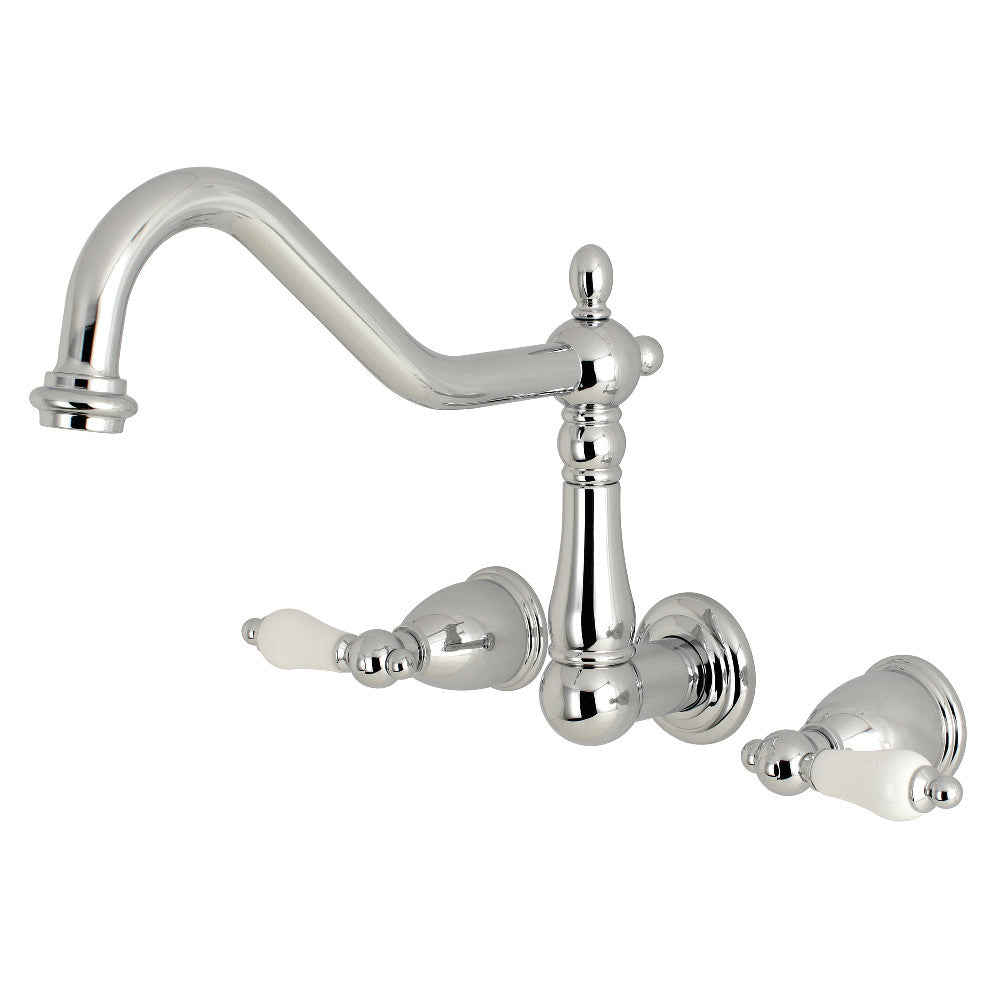 Kingston Brass KS1021PL Heritage Wall Mount Tub Faucet, Polished Chrome - BNGBath