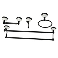 Thumbnail for Kingston Brass BAK1113478MB Victorian 4-Pieces Dual Towel Bar Bathroom Hardware Set, Matte Black - BNGBath