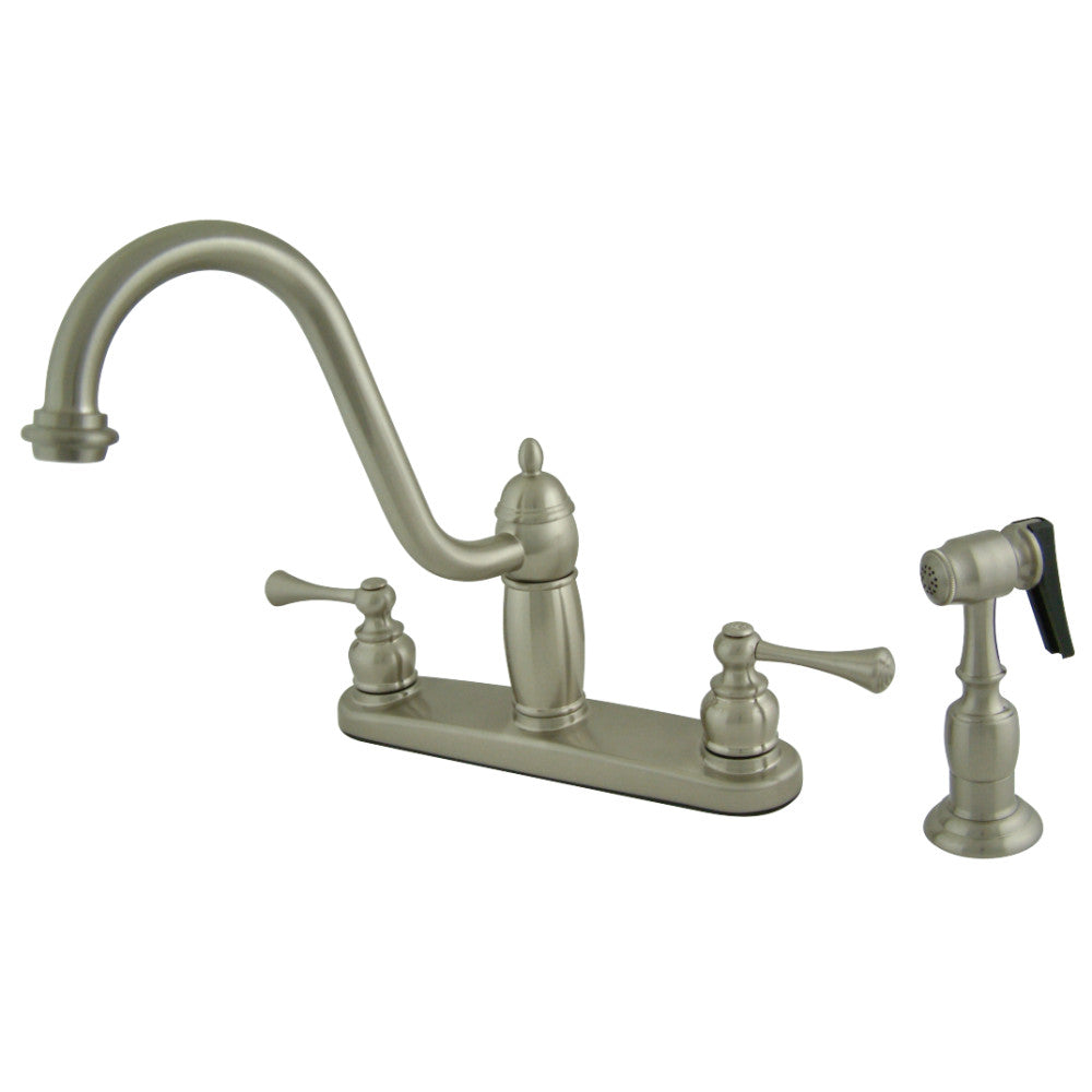 Kingston Brass KB1118BLBS Heritage Centerset Kitchen Faucet, Brushed Nickel - BNGBath