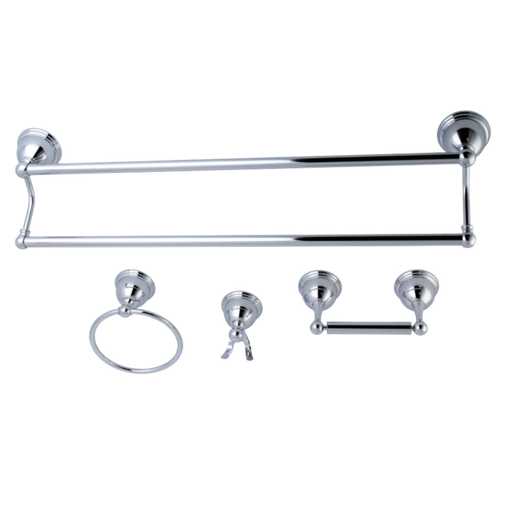 Kingston Brass BAK3963478C Restoration 4-Piece Bathroom Hardware, Polished Chrome - BNGBath