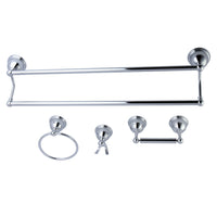 Thumbnail for Kingston Brass BAK3963478C Restoration 4-Piece Bathroom Hardware, Polished Chrome - BNGBath