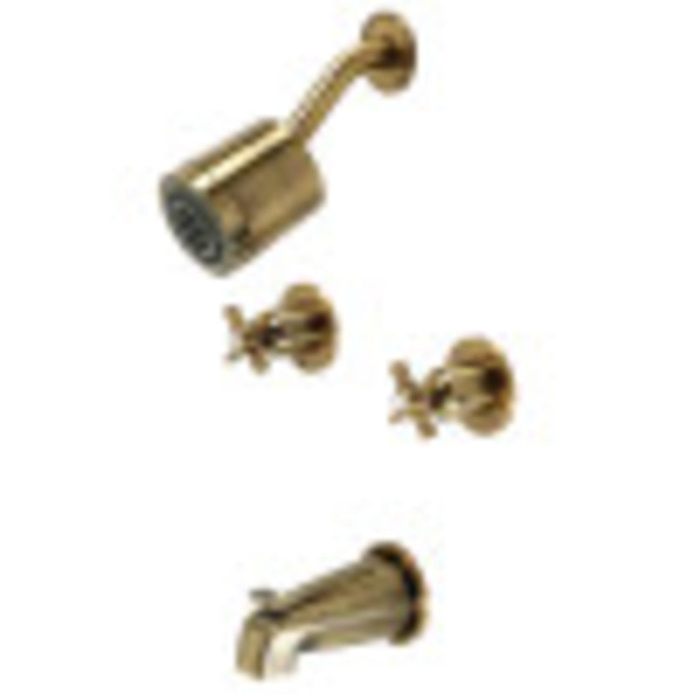 Kingston Brass KBX8143ZX Millennium Two-Handle Tub and Shower Faucet, Antique Brass - BNGBath