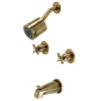 Thumbnail for Kingston Brass KBX8143ZX Millennium Two-Handle Tub and Shower Faucet, Antique Brass - BNGBath