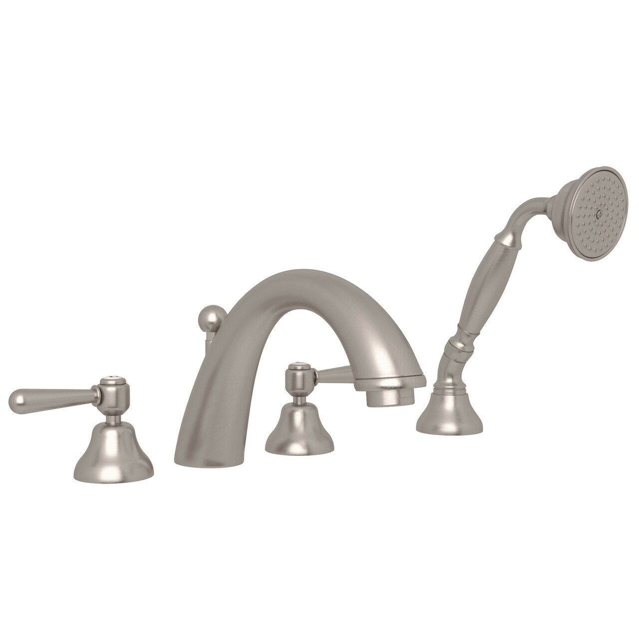 ROHL Verona 4-Hole Deck Mount C-Spout Tub Filler with Handshower - BNGBath