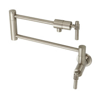 Thumbnail for Kingston Brass KS4108ML Milano Wall Mount Pot Filler, Brushed Nickel - BNGBath