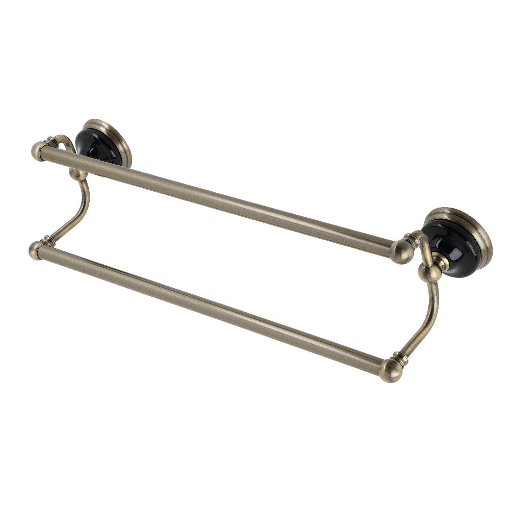 Kingston Brass BA9113AB Water Onyx 24 in. Dual Towel Bar, Antique Brass - BNGBath