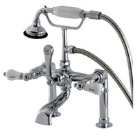 Thumbnail for Kingston Brass AE108T1 Auqa Vintage Deck Mount Clawfoot Tub Faucet, Polished Chrome - BNGBath