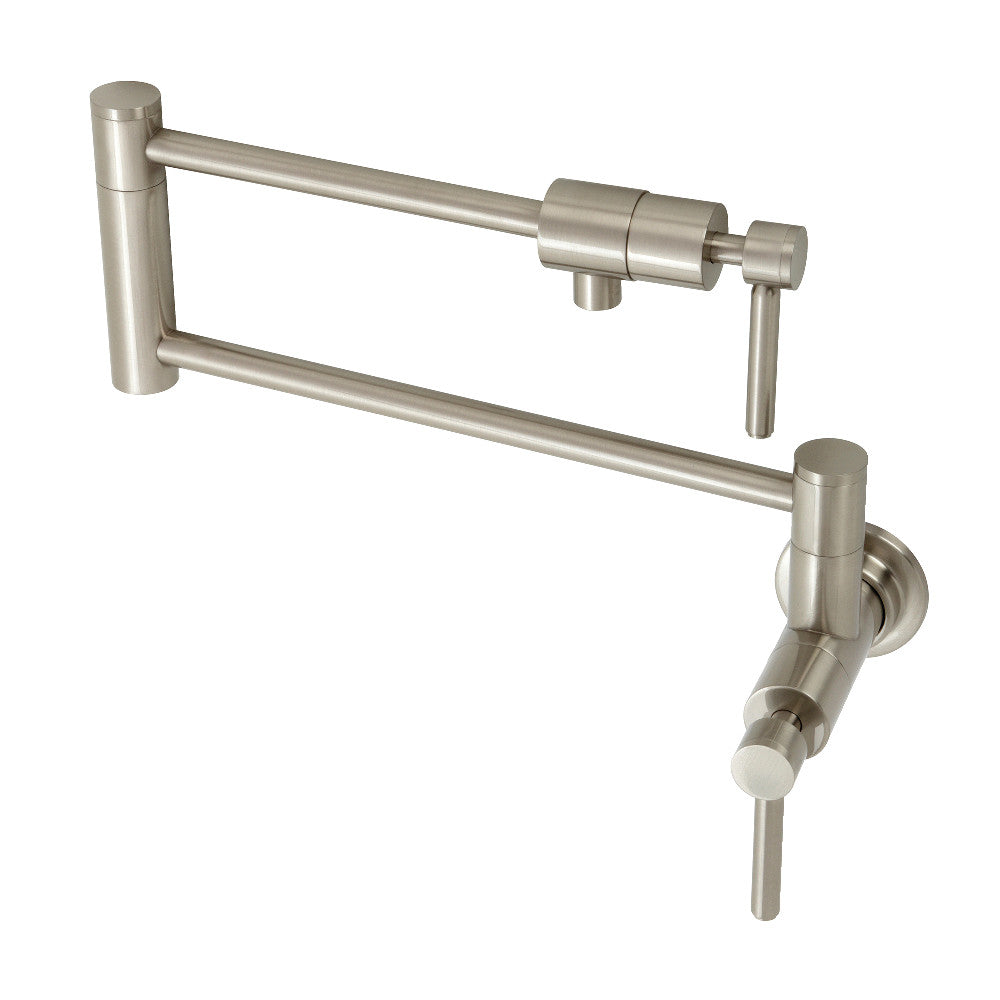 Kingston Brass KS4108DL Concord Wall Mount Pot Filler, Brushed Nickel - BNGBath