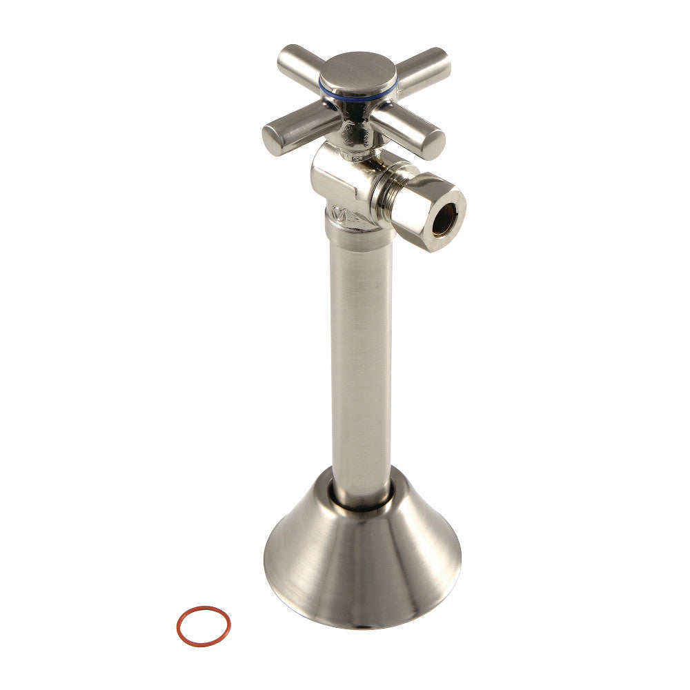 Kingston Brass CC83208DX Concord 1/2" Sweat x 3/8" O.D. Comp, Angle Shut Off Valve with 5" Extension, Brushed Nickel - BNGBath