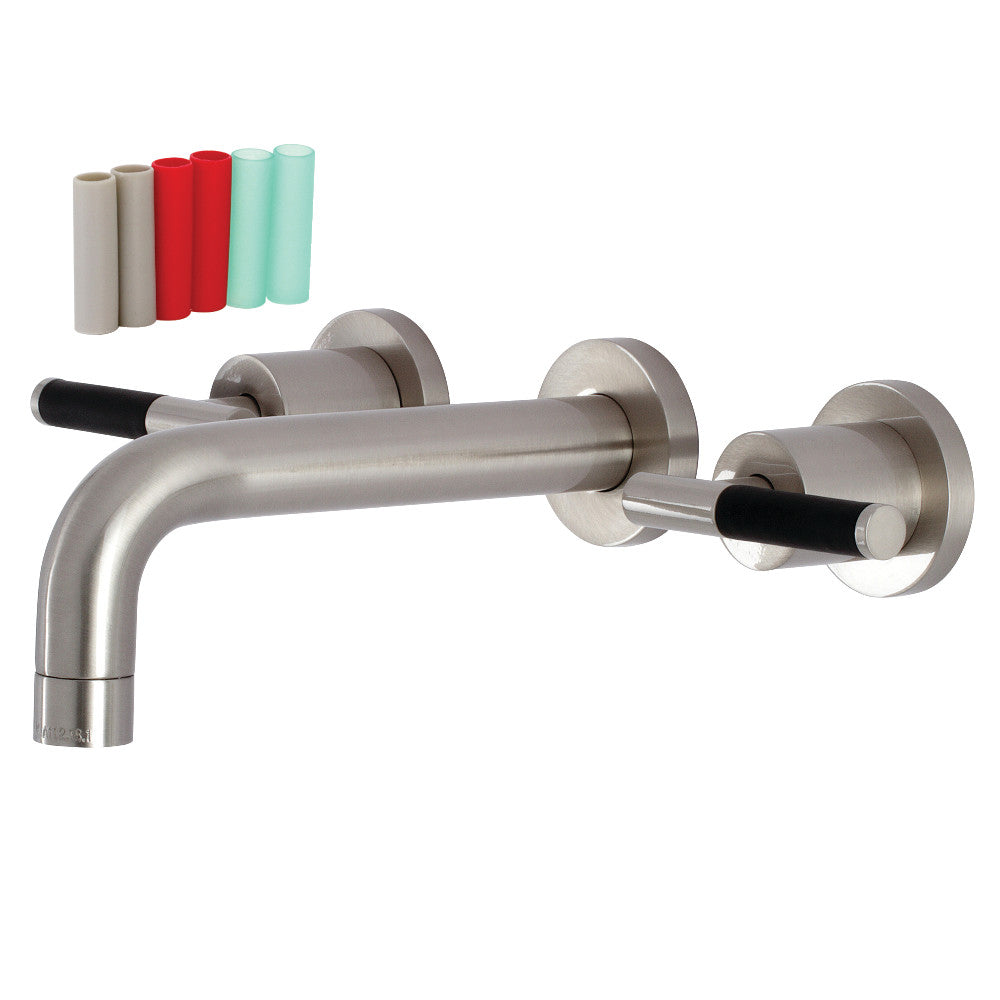 Kingston Brass KS8128CKL Kaiser Two-Handle Wall Mount Bathroom Faucet, Brushed Nickel - BNGBath