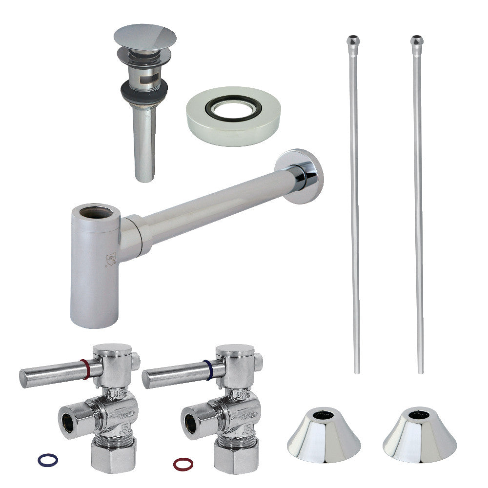 Kingston Brass CC53301DLVOKB30 Modern Plumbing Sink Trim Kit with Bottle Trap and Overflow Drain, Polished Chrome - BNGBath