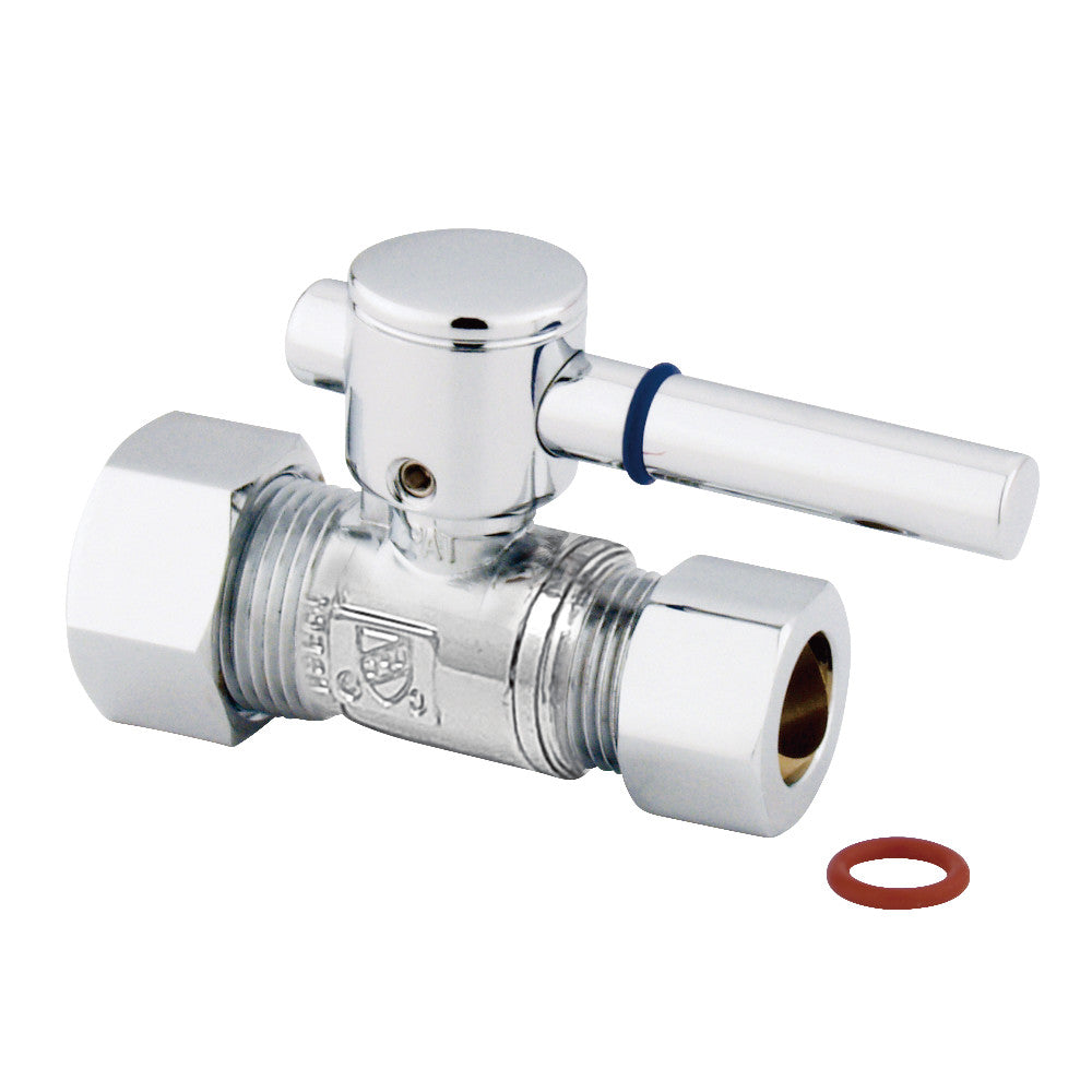 Kingston Brass CC44451DL 5/8" OD Comp X 1/2" OD Comp Straight Shut-Off Valve, Polished Chrome - BNGBath