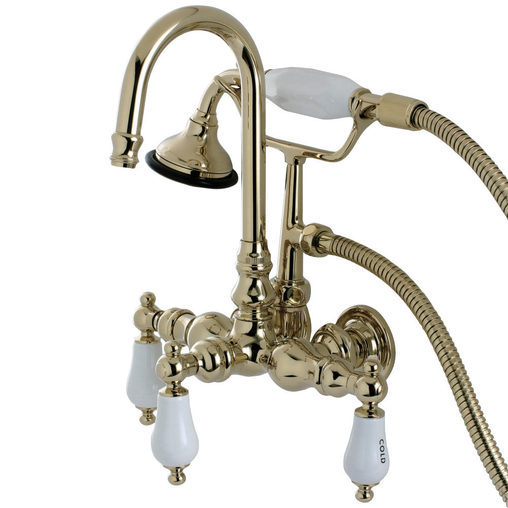 Kingston Brass AE9T2 Aqua Vintage Wall Mount Clawfoot Tub Faucet, Polished Brass - BNGBath