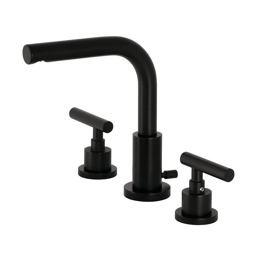 Kingston Brass FSC8950CML Manhattan Widespread Bathroom Faucet with Brass Pop-Up, Matte Black - BNGBath