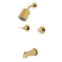 Thumbnail for Kingston Brass KBX8142EFL Centurion Two-Handle Tub and Shower Faucet, Polished Brass - BNGBath