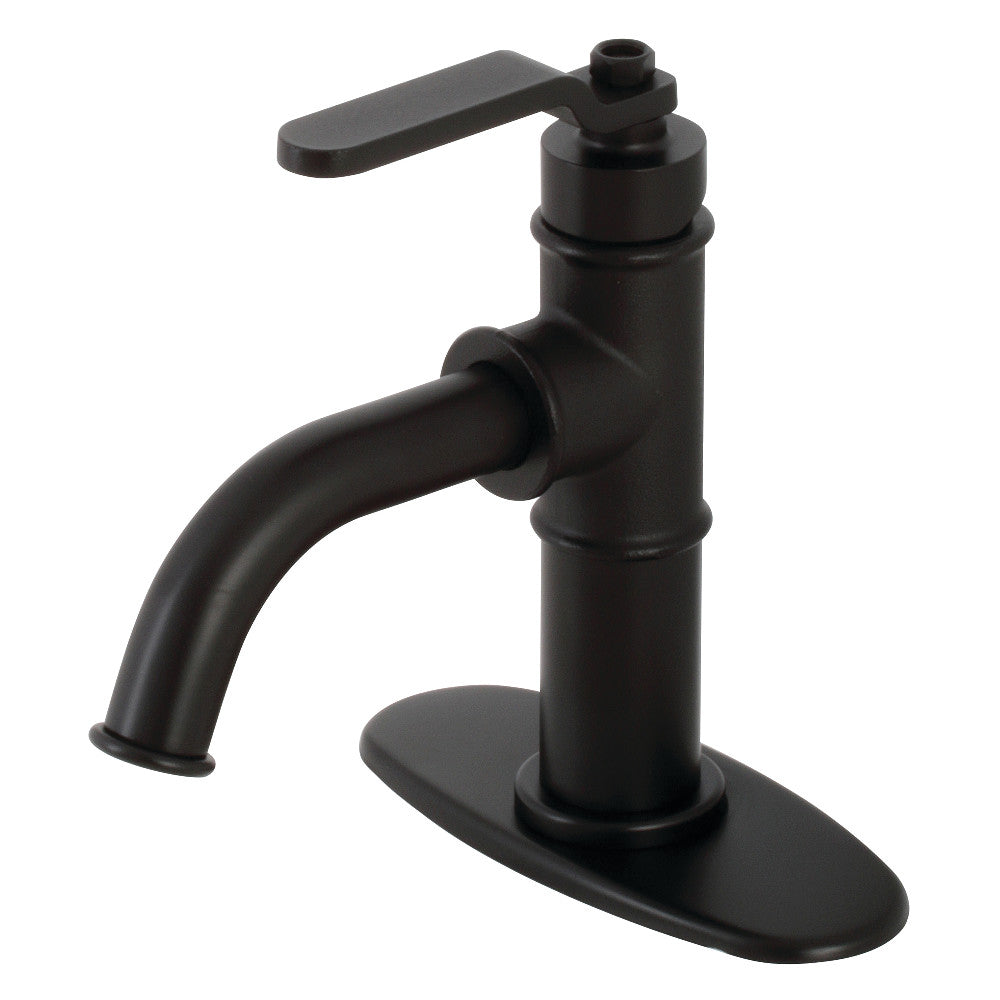 Kingston Brass KSD2820KL Whitaker Single-Handle Bathroom Faucet with Push Pop-Up, Matte Black - BNGBath