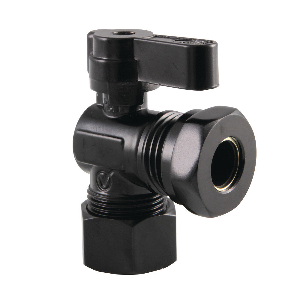 Kingston Brass KF5430MB 5/8" OD Comp X 1/2" or 7/16" Slip Joint Angle Stop Valve, Matte Black - BNGBath