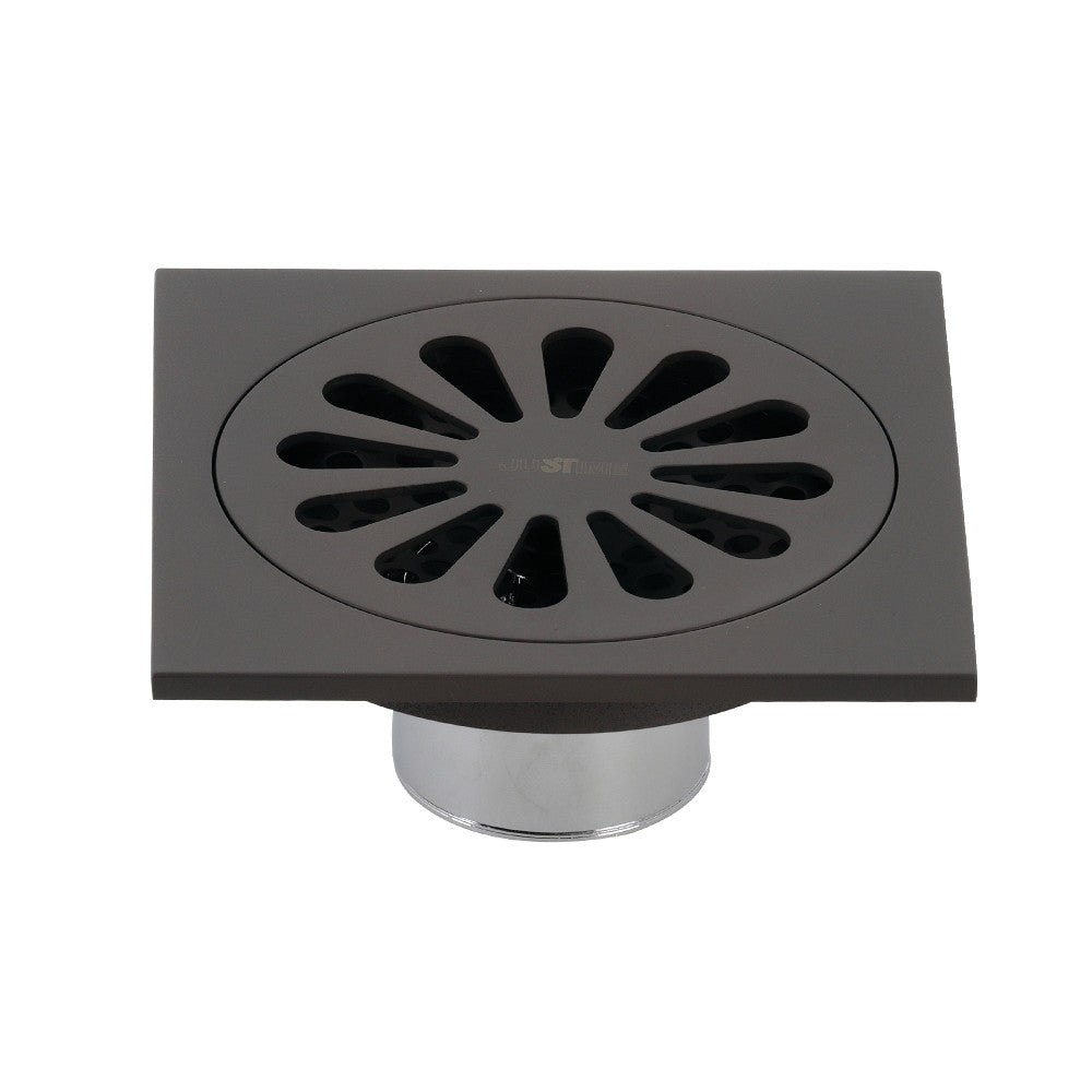 Kingston Brass BSF4161ORB Watercourse Sunburst 4" Square Grid Shower Drain, Oil Rubbed Bronze - BNGBath