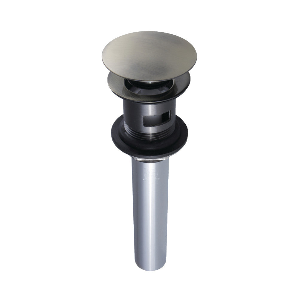 Kingston Brass EV6003 Push Pop-Up Drain with Overflow Hole, 22 Gauge, Antique Brass - BNGBath