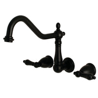 Thumbnail for Kingston Brass KS1280AL Wall Mount Kitchen Faucet, Matte Black - BNGBath