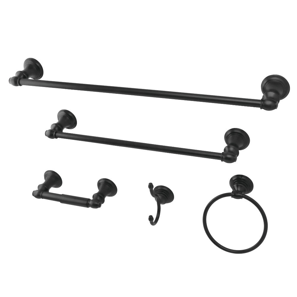 Kingston Brass BAHK2612478K Provence 5-Piece Bathroom Accessory Set, Black - BNGBath