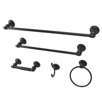 Thumbnail for Kingston Brass BAHK2612478K Provence 5-Piece Bathroom Accessory Set, Black - BNGBath