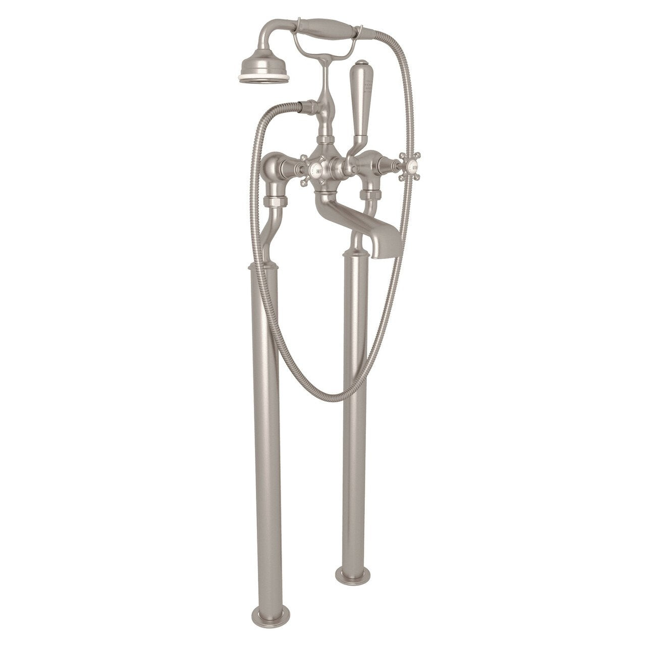 Perrin & Rowe Georgian Era Exposed Floor Mount Tub Filler with Handshower - BNGBath