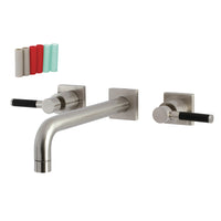 Thumbnail for Kingston Brass KS6028DKL Ksiser Wall Mount Tub Faucet, Brushed Nickel - BNGBath