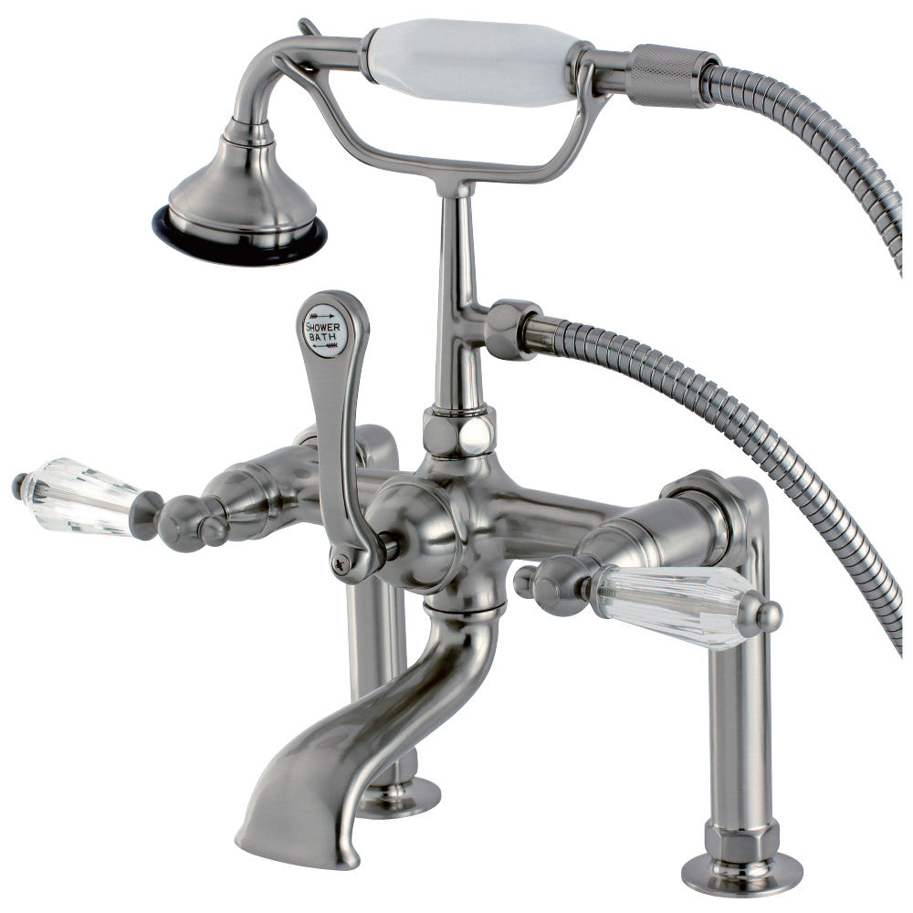 Aqua Vintage AE103T8WLL Wilshire Deck Mount Clawfoot Tub Faucet, Brushed Nickel - BNGBath