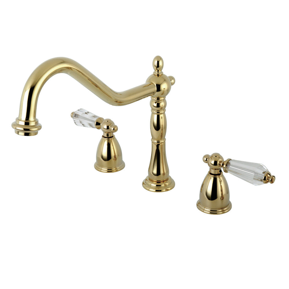 Kingston Brass KB1792WLLLS Widespread Kitchen Faucet, Polished Brass - BNGBath