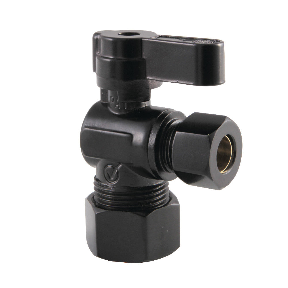 Kingston Brass KF5330MB 5/8" OD Comp x 3/8" OD Comp Angle Stop Valve, Matte Black - BNGBath