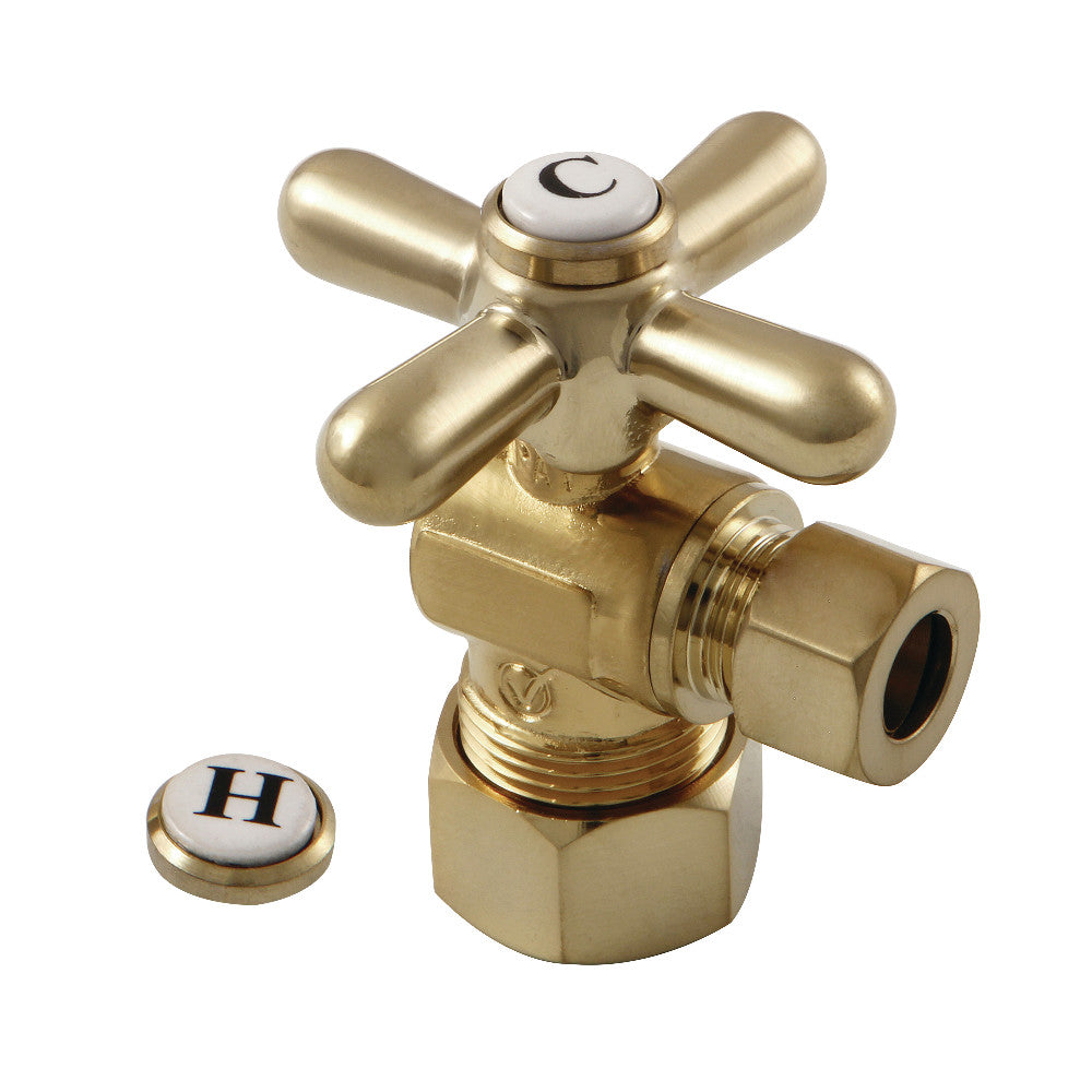 Kingston Brass CC53307X 5/8" X 3/8" OD Comp Angle Stop Valve, Brushed Brass - BNGBath