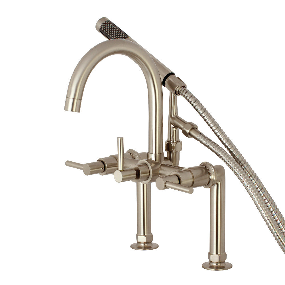 Aqua Vintage AE8108DL Concord 7-Inch Deck Mount Clawfoot Tub Faucet, Brushed Nickel - BNGBath