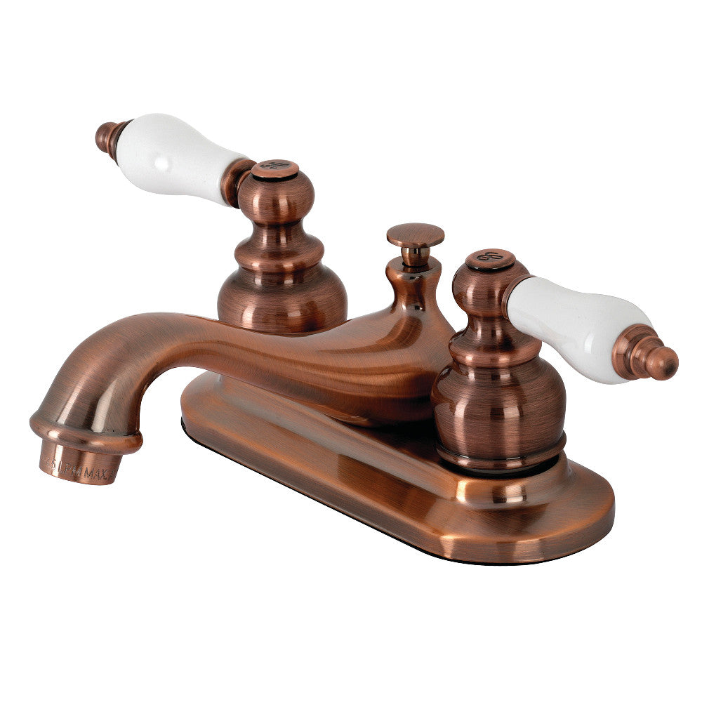 Kingston Brass KB606PL Restoration 4 in. Centerset Bathroom Faucet, Antique Copper - BNGBath