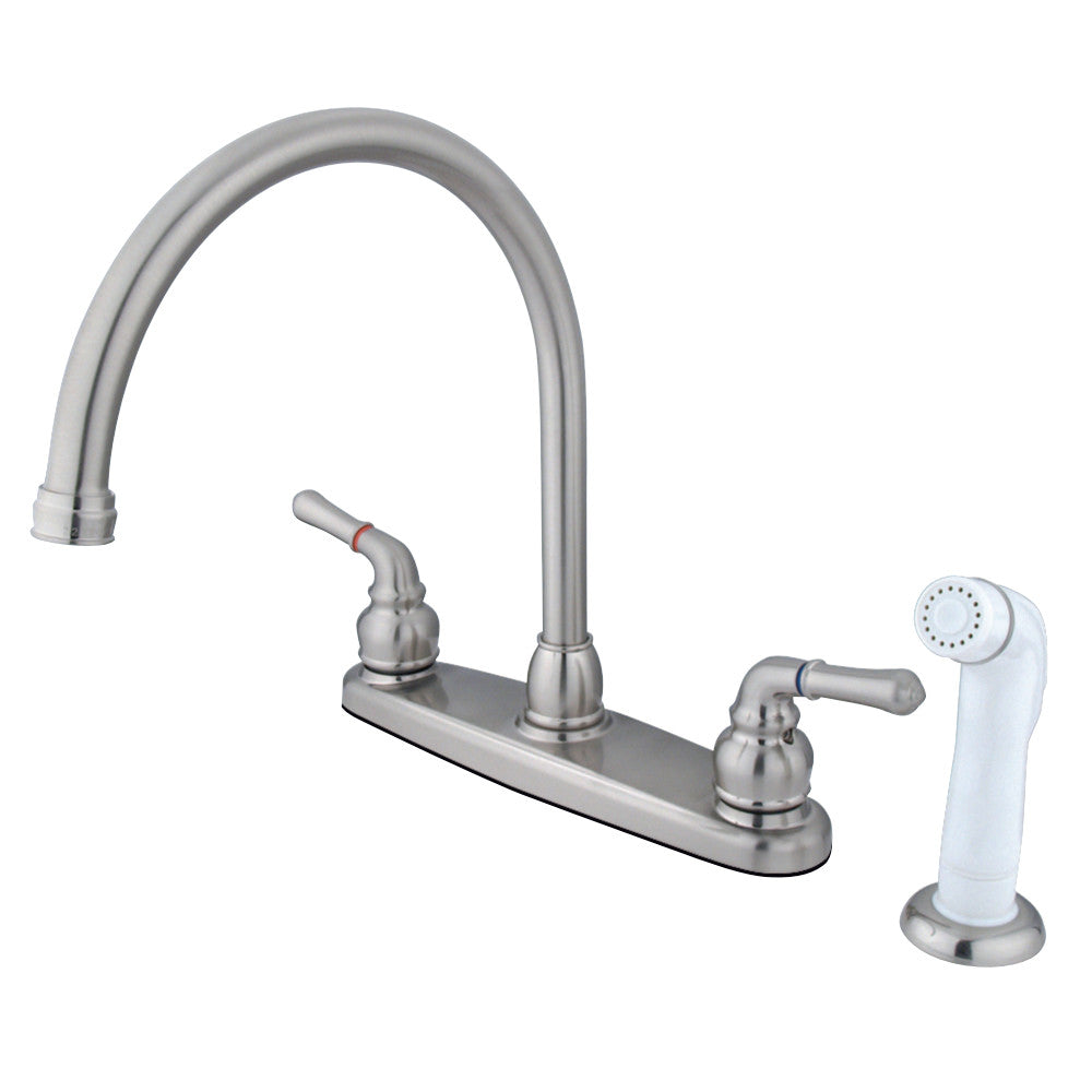 Kingston Brass KB798 Magellan 8-Inch Centerset Kitchen Faucet, Brushed Nickel - BNGBath