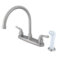 Thumbnail for Kingston Brass KB798 Magellan 8-Inch Centerset Kitchen Faucet, Brushed Nickel - BNGBath