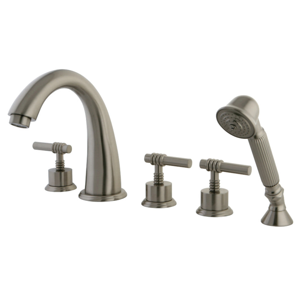 Kingston Brass KS23685ML Manhattan Roman Tub Faucet with Hand Shower, Brushed Nickel - BNGBath