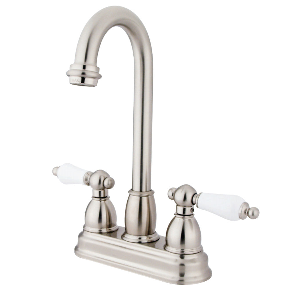 Kingston Brass KB3498PL Restoration 4" Centerset Bar Faucet, Brushed Nickel - BNGBath