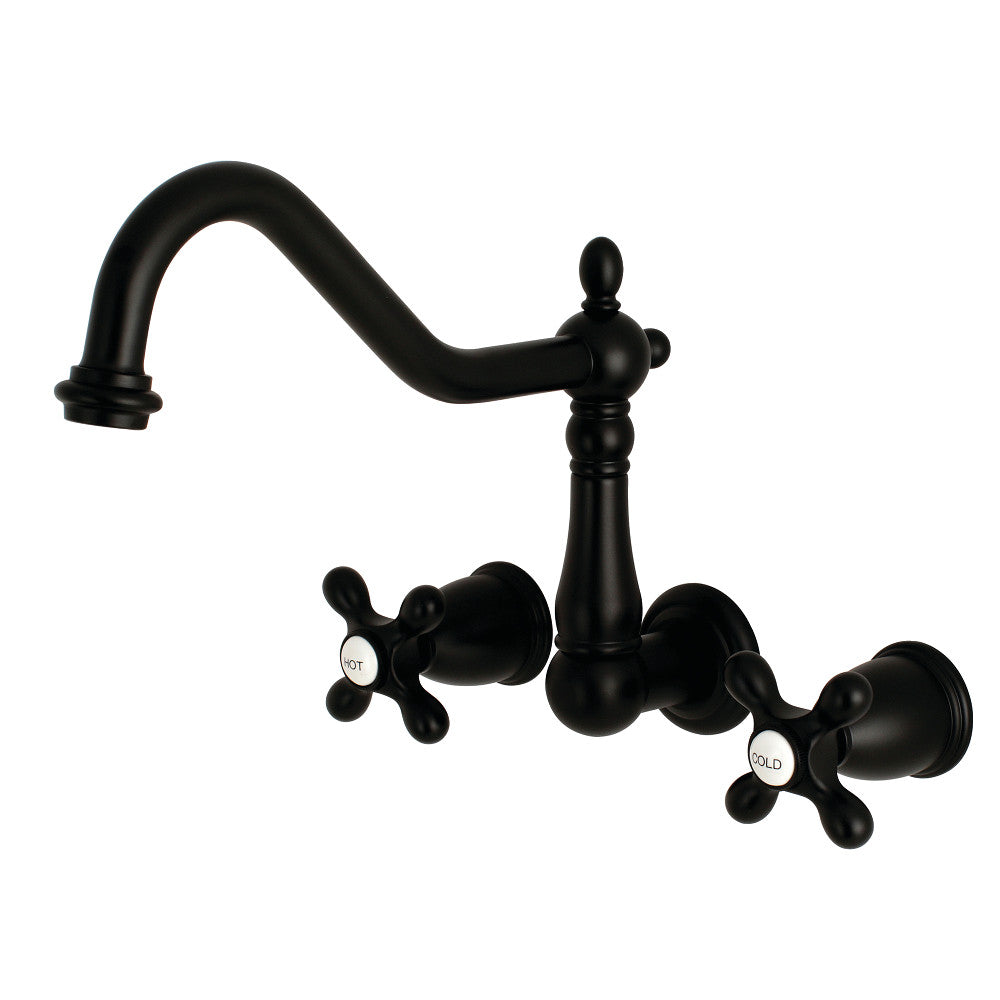 Kingston Brass KS1280AX Wall Mount Kitchen Faucet, Matte Black - BNGBath