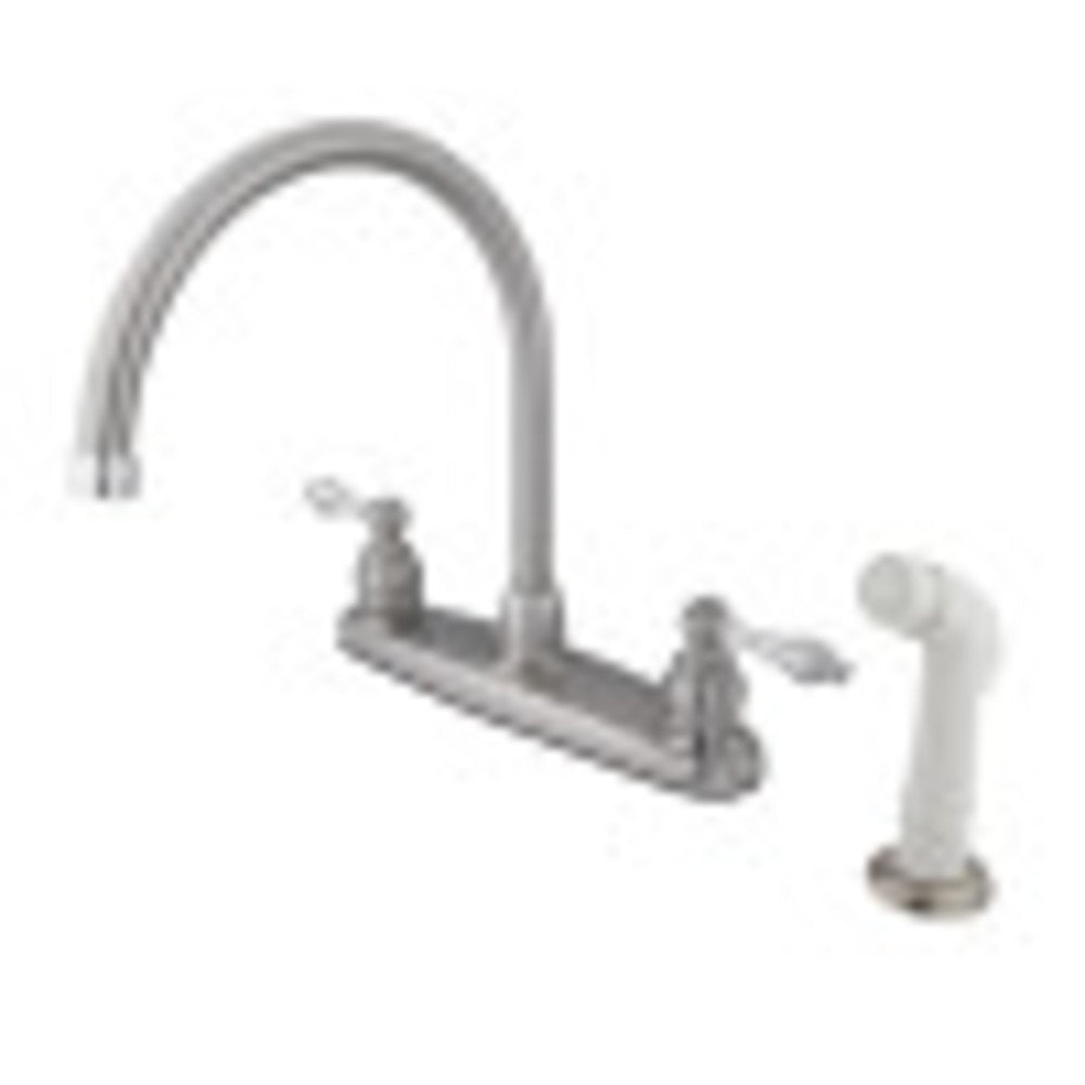 Kingston Brass KB727AL Vintage Centerset Kitchen Faucet, Brushed Nickel/Polished Chrome - BNGBath