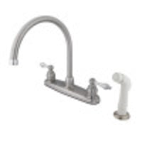 Thumbnail for Kingston Brass KB727AL Vintage Centerset Kitchen Faucet, Brushed Nickel/Polished Chrome - BNGBath