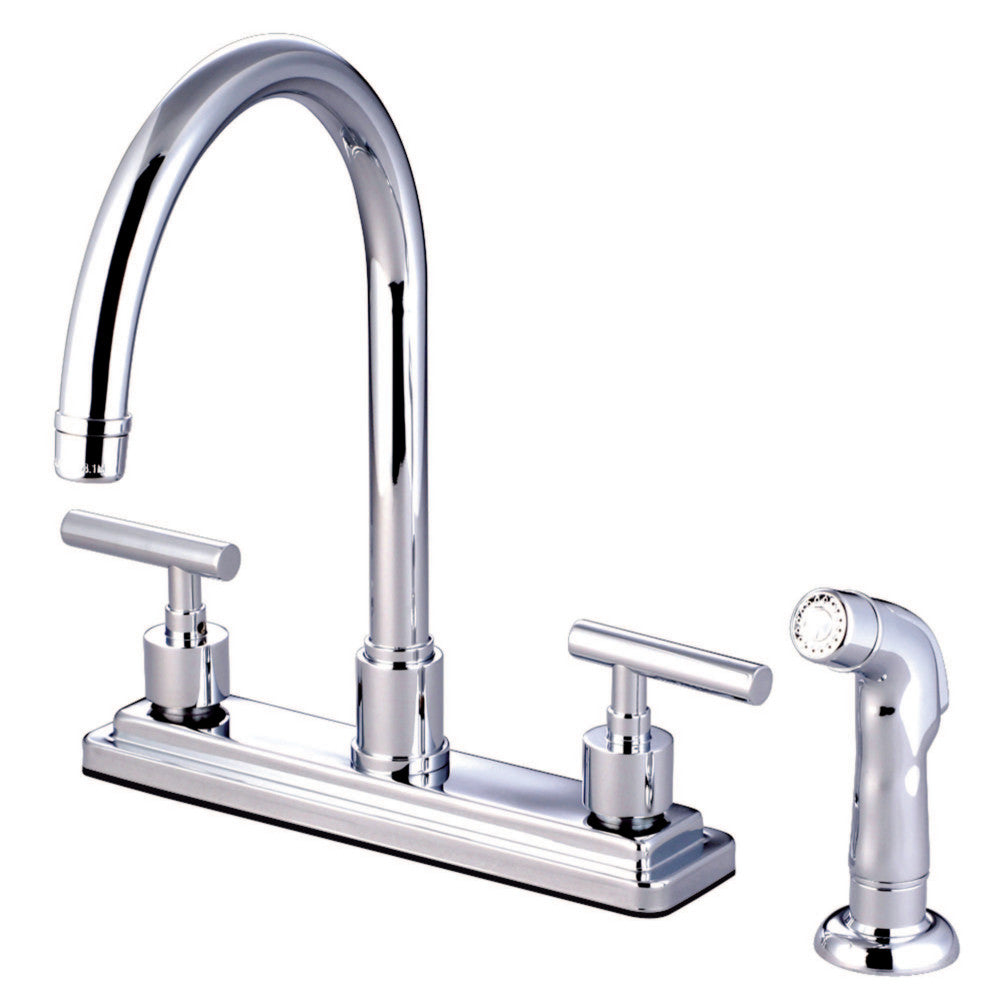 Kingston Brass KS8791CML Manhattan Centerset Kitchen Faucet, Polished Chrome - BNGBath