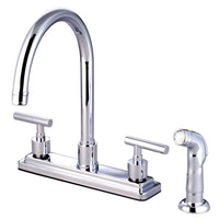 Thumbnail for Kingston Brass KS8791CML Manhattan Centerset Kitchen Faucet, Polished Chrome - BNGBath