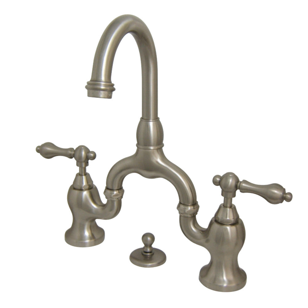 Kingston Brass KS7998AL English Country Bathroom Bridge Faucet, Brushed Nickel - BNGBath