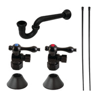 Thumbnail for Kingston Brass CC43100LKB30 Traditional Plumbing Sink Trim Kit with P-Trap, Matte Black - BNGBath