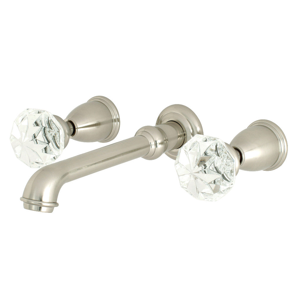 Kingston Brass KS7128KWL Krystal Onyx Two-Handle Wall Mount Bathroom Faucet, Brushed Nickel - BNGBath